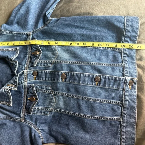 Abercrombie & Fitch Denim Trucker Jean Jacket Womens M Medium Blue Wash Preppy - Picture 5 of 6